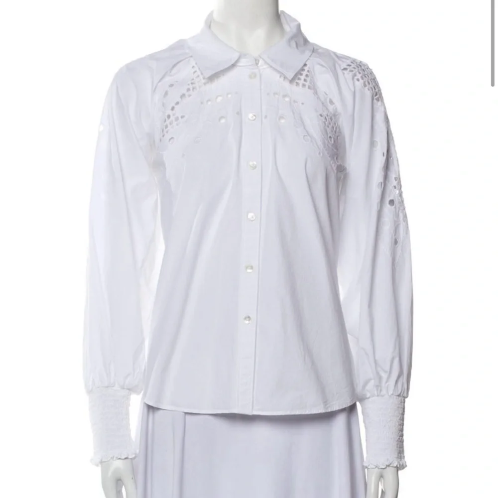 Veronica Beard White Eyelet Blouse - Picture 2 of 4